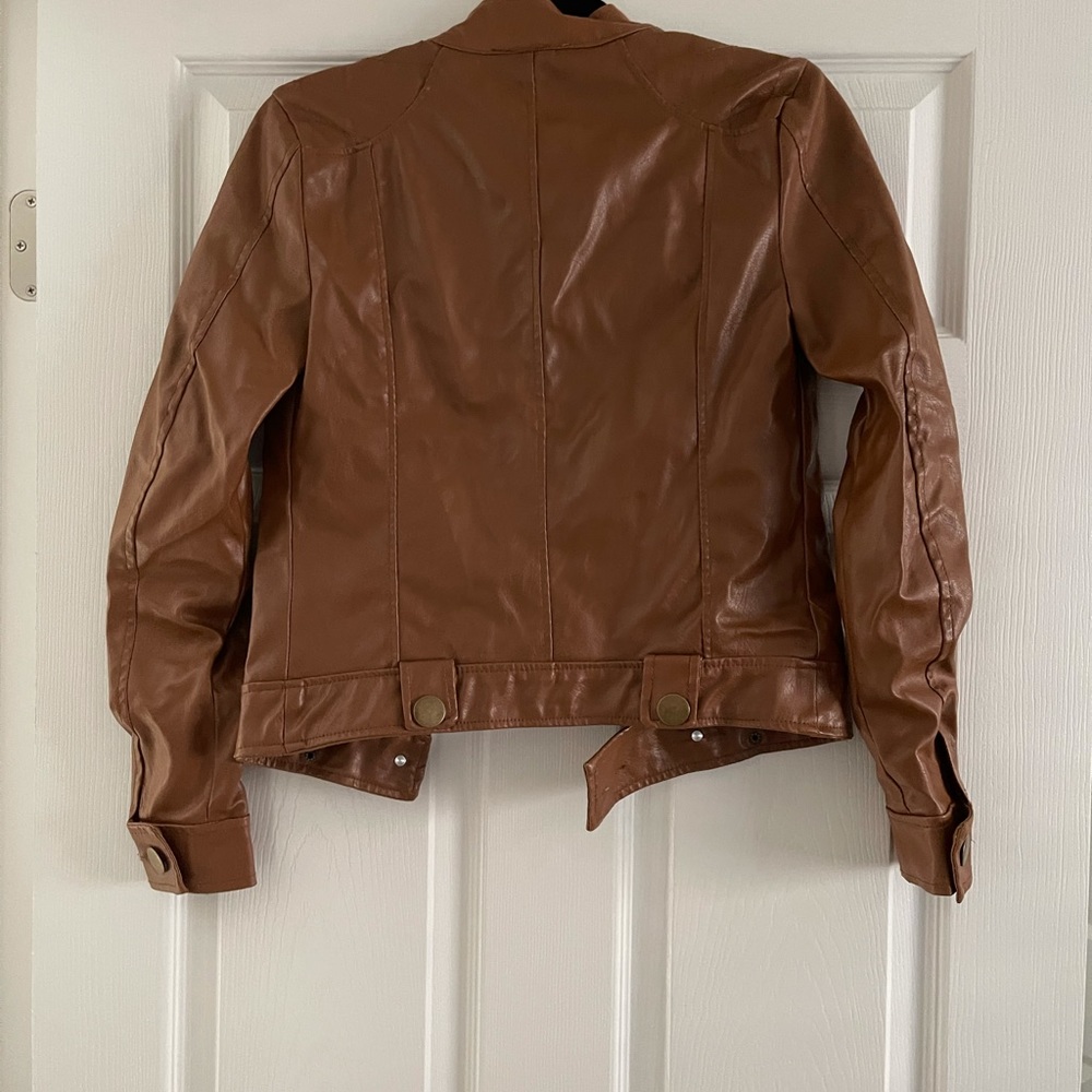 Dark Brown Leatherette Jacket - Picture 3 of 9